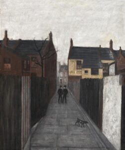 Lot 107 - James Cant, Street Scene, London, 1955, est. $5,000-7,000. Yes he can!