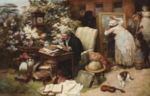Lot 46 - William Strutt, Spring Cleaning, 1892, est. $65,000-85,000. The paintings conservator from hell