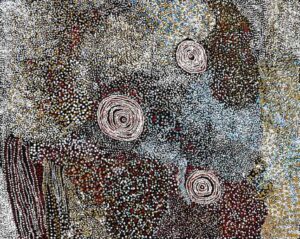 Lot 106, Bill Whiskey Tjapaltjarri, Rockholes and Country near the Olgas, 2006, est. $15,000-20,000. There's whiskey in the Jar